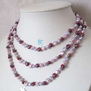 52 6 7mm Multi Color Baroque Freshwater Pearl Necklace  