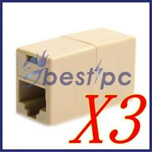 3X CAT5 RJ45 Network Cable Extender Plug Coupler Joiner Suprt Fast 