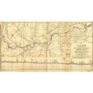  1865 Map & profile 1st 40 miles Union Pacific RailRoad 