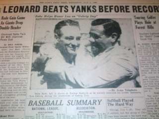 NEWSPAPERS / MAY 3 & JULY 5, 1939  LOU GEHRIG ENDS BASEBALL PLAYING 