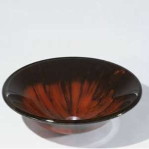   and Black Brushed Pattern Glass Vessel Sink in Red /