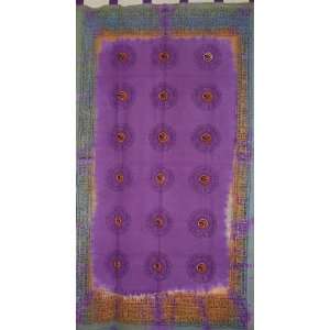    Om Tie Dye Tab Top Curtain Door Panel Purple