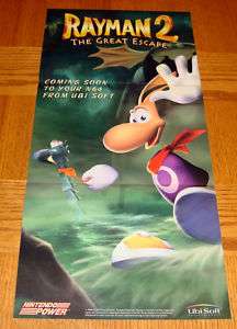 Vintage Rayman 2 N64 Collector Poster Only Nintendo 64  