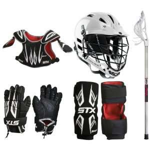   Lacrosse Starter Package   Gloves, Shoulder Pads, Arm Pads & Helmet