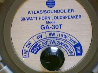 NEW ATLAS/SOUNDOLIER 30 WATT HORN LOUDSPEAKER GA 30T FACTORY SEALED 