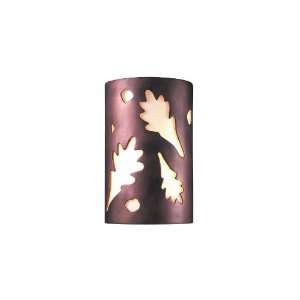 Ambiance Closed Top Small Oak Leaves Outdoor Wall Sconce Finish Verde 