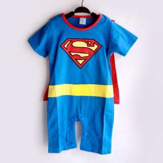 Superman Baby Toddler Grow Short Sleeved Bodysuit Romper Onesie All 
