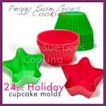   Collection ** 12 Silicone Cupcake Baking Cup Muffin Liner Molds  