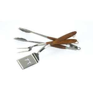   Spatula, Fork & Locking Tongs with Rosewood Handle
