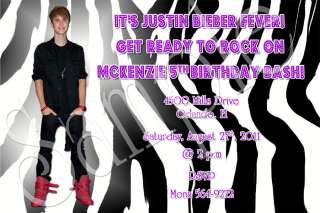 Justin Bieber Custom Birthday Party Photo Invitation  