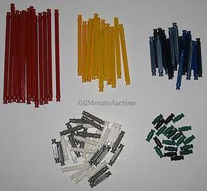 100 Pc Mixed Lot KNEX RODS Replacement Parts Red Yellow Blue White 