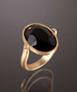 Soixante Neuf onyx and gold oval swivel ring  