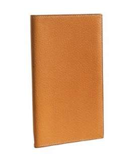 Hermes ochre leather checkbook case   