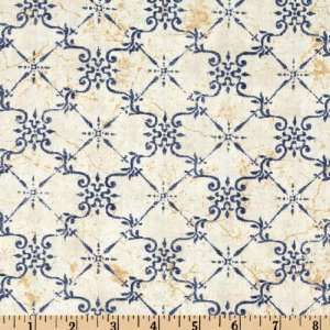   of Honor Diamonds Tan/Blue Fabric By The Yard Arts, Crafts & Sewing