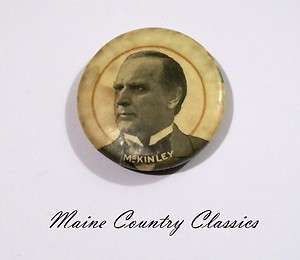 1896 Pinback Button WILLIAM MCKINLEY U.S. PRESIDENT CAMPAIGN Whitehead 