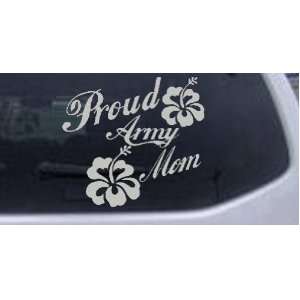 com Silver 18in X 19.5in    Proud Army Mom Hibiscus Flowers Military 