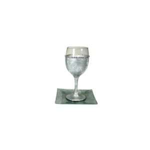  16 Centimeter Two Piece Glass Kiddush Cup and Saucer Set 