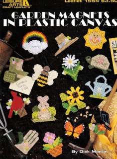 Plastic canvas pattern GARDEN MAGNETS. Softcover booklet. Patterns 