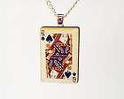 Queen of Spades playing card pendant necklace