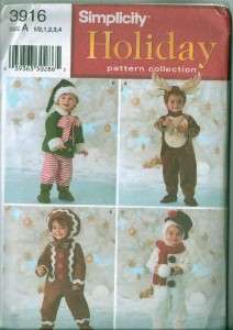 OOP Christmas Holiday Costume Sewing Pattern Adult Kids Simplicity 