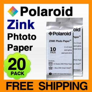 Polaroid PoGo Zink Photo Sticker Paper 2x3 20 Sheets  