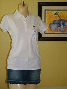 Southpole Womens Basic White Polo Shirt Size Large  