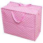 LARGE PINK DOT RE USE SHOPPING STORAGE LAUNDRY TOY BAG