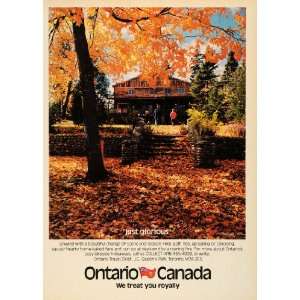 1979 Ad Muskoka Lakes Autumn Fall Trees Cabin Leaves Canada Vacation 
