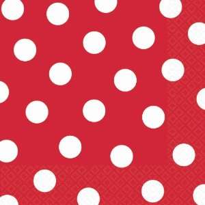  Red Polka Dot Lunch Napkins (36 count) Toys & Games