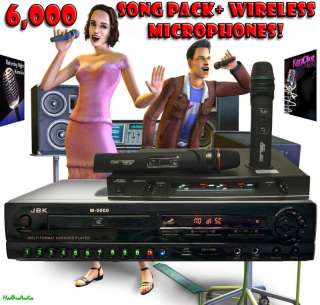 karaoke player cd+g  wireless microphones 6000 songs karaoke system 