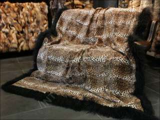 439 Leopard print rabbit real fur blanket fur rug  