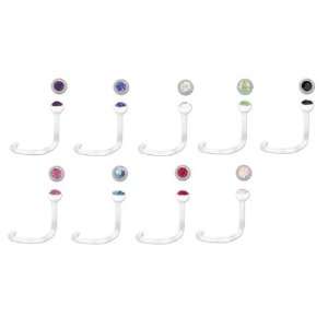   , Aqua Flexible clear bioplast piercing rings 18g 18 gauge Jewelry