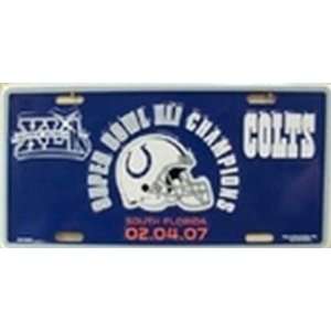  Colts (2007 Champs) NFL Football License Plate Plates Tags 