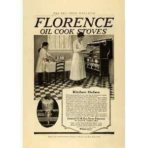 1918 Ad Florence Central Oil Gas Stoves Kitchen Appliances 