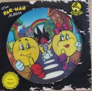 title pac man album cover condition vg rips in cover record condition 
