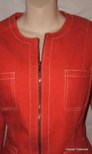 Womens small 4 / 6 red stretch career church casual dress dress jacket 