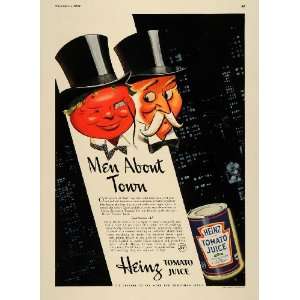   Heinz Tomato Juice Top Hat Bow   Original Print Ad