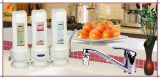 CRYSTAL QUEST CERAMIC COUNTER TOP TRIPLE WATER FILTER  