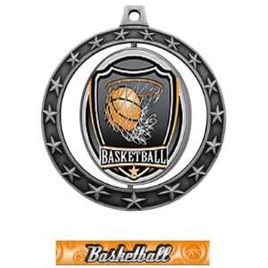   RIBBON 2.75 SPINNER SHIELD MEDAL   BASKETBALL