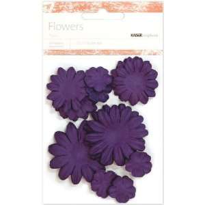   Paper Flowers 2cm, 3 1/2cm, 5cm Assorted 60/Pkg, Violet Arts, Crafts