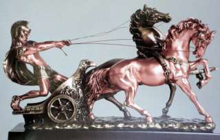 Roman Warrior   Chariot Horse Gladiator   Bronze Statue  