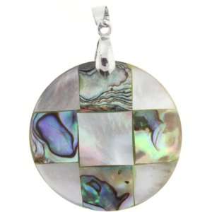 Pendants   Mosaic Abalone & Mosaic Mother Of Pearl With Silver Plated 