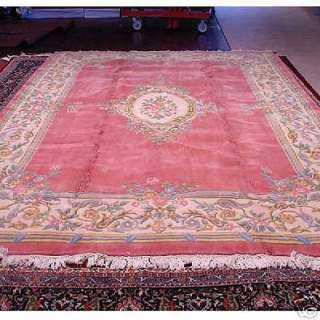 RRA 10x14 French Aubusson Design Pink/Rose Rug 14936  
