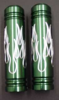 Go Ped Compatible Scooter Green Flame Handle Bar Grips  