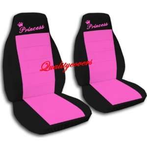  2 Black and hot pink Princess car seat covers, for a 