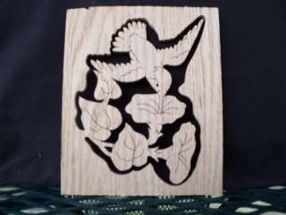 SCROLL SAW ART HUMMINGBIRD/ FLOWERS FACING RIGHT  