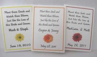 Personalized Daisy Wedding Seed Packets Favors  