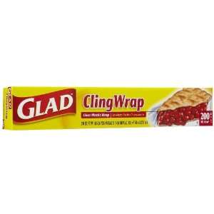 Glad ClingWrap Clear Plastic Wrap, 200 sq ft 3 pack 