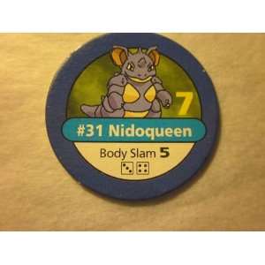 Pokemon Master Trainer 1999 Pokemon Chip Blue #31 Nidoqueen 7 Body 