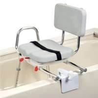 Sliding Tub Mount Shower transfer Bench w Swivel Seat  